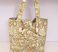 Green & Kaki Flower Tote w/Wallet