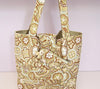 Green & Kaki Flower Tote w/Wallet