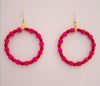 Pink & Red Wood Hoop Earrings