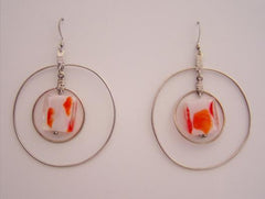 Orange Spots - Two Hoop Earrings