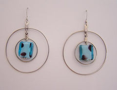 Blue Spots - Two Hoop Earrings