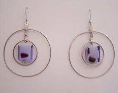 Purple Spots - Two Hoop Earrings