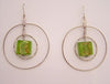 Green Crackle - Two Hoop Earrings