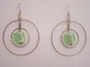 Light Green Crackle - Two Hoop Earrings