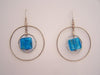 Blue Crackle - Two Hoop Earrings