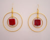 Red Crackle - Two Hoop Earrings