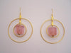 Pink Crackle - Two Hoop Earrings