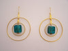 Emerald Crackle - Two Hoop Earrings