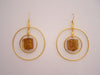Amber Crackle - Two Hoop Earrings