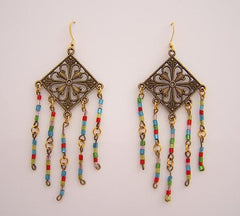 Large Multi Bead Chandler Earrings