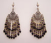 Large Purple & Black Bead Chandler Earrings