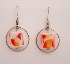 Orange Spots - Single Hoop Earrings