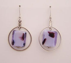 Purple Spots - Single Hoop Earrings