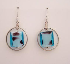 Blue Spots - Single Hoop Earrings