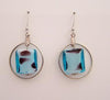 Blue Spots - Single Hoop Earrings