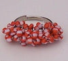 Orange & White Bead Ring